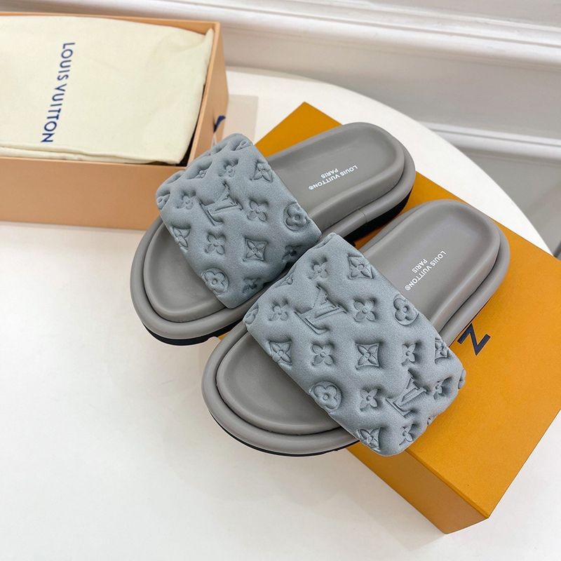 ★Japan!! Popular! Louis Vuitton Sandals Monogram Velcro Strap Mule Replica vua36773