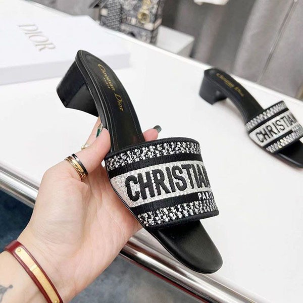 ☆Super popular☆Dior stylish fake ☆Heeled slippers☆Sandals modern 4cm dey67755