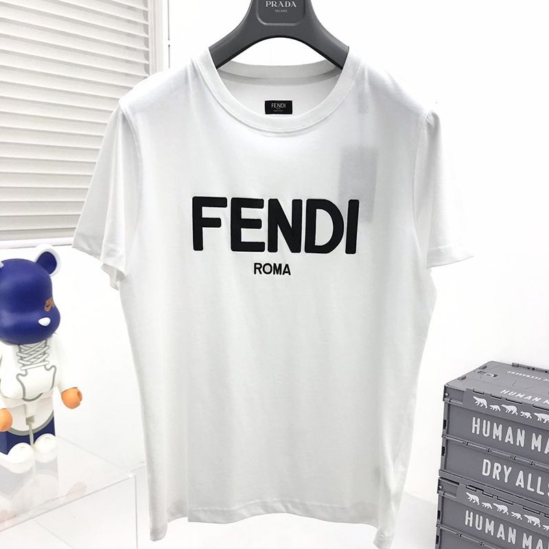 Popularity rising Fendi Crew Neck Logo Jersey Fake T-shirt feb44182 Popularity rising Fendi Crew Neck Logo Jersey Fake T-shirt feb44182
