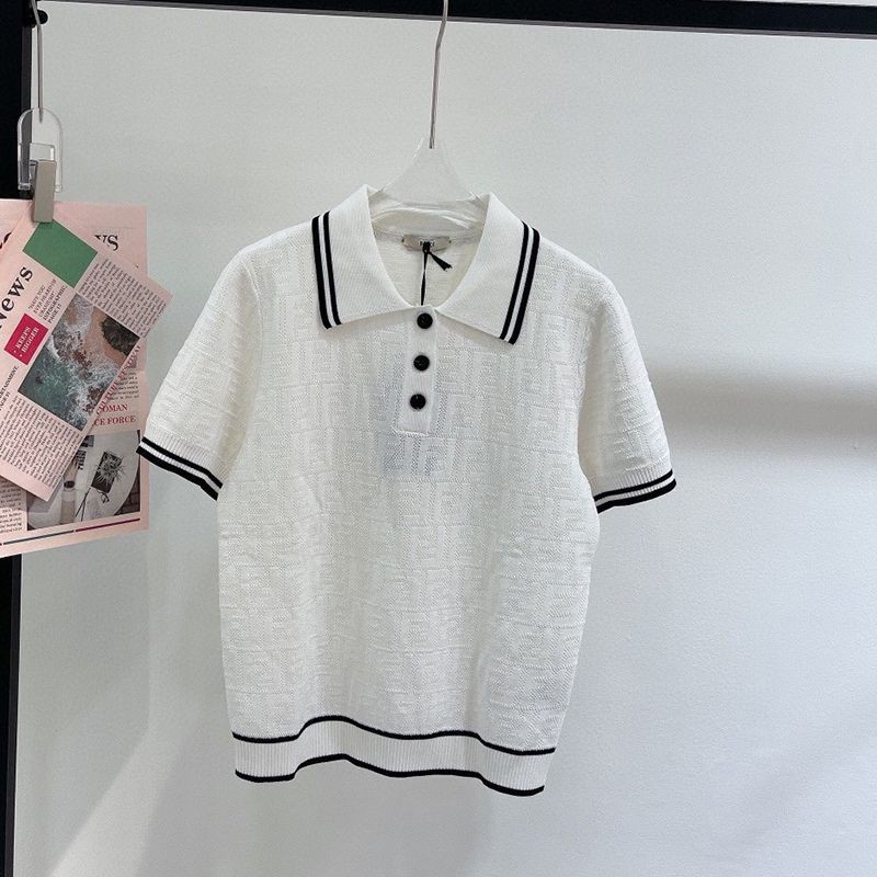 Love at first sight? Fendi white jersey polo shirt short sleeve copy fev57315 Love at first sight? Fendi white jersey polo shirt short sleeve copy fev57315