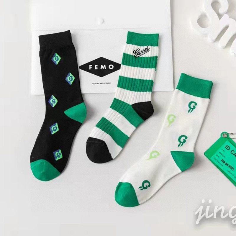 Very popular: Gucci GG Web Stripe Cotton Socks Replica 3-pair set gus99639