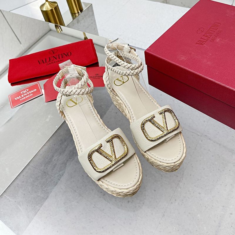 ★Popular in Japan! Valentino Strap Wedge Sandals Replica Raffia Pink Outlet Vun99610