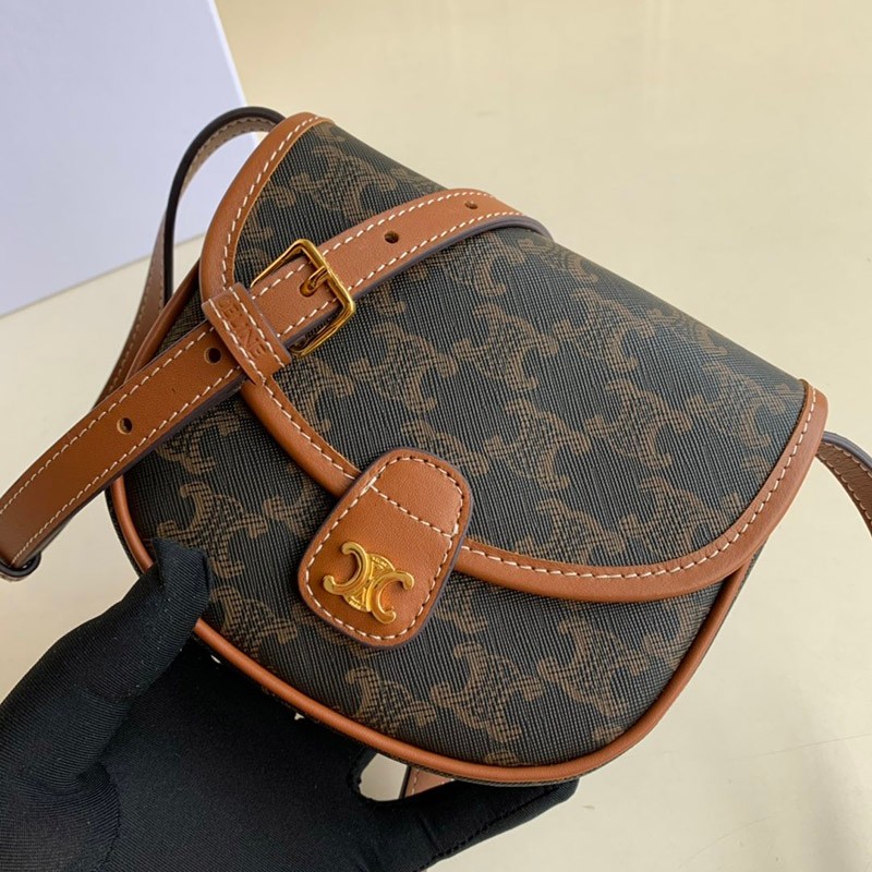 Not available in Japan Celine Shoulder Bag Replica Triomphe Canvas Mini Buzas 196702BZJ04LU