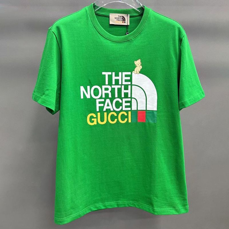 Rare Gucci x North Face Replica Collaboration Short Sleeve T-Shirt guk37972 Rare Gucci x North Face Replica Collaboration Short Sleeve T-Shirt guk37972