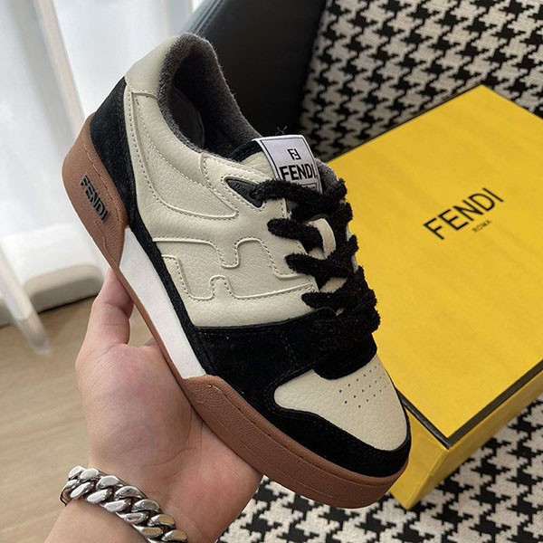 Classic Fendi Match Suede Low Top Sneakers Replica feu90799