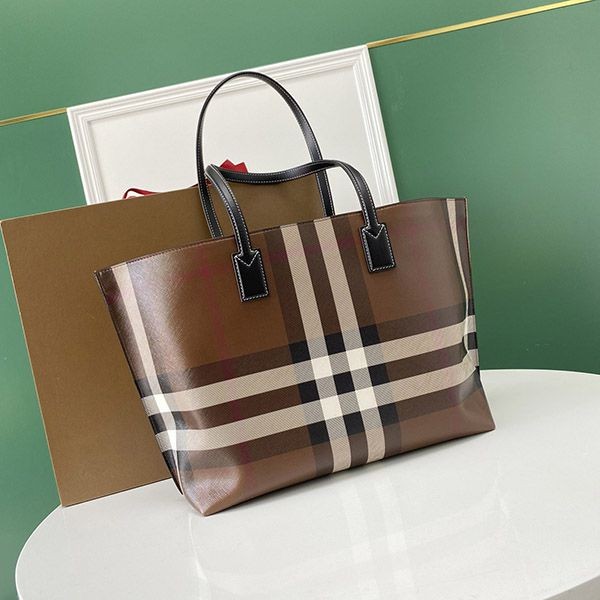 Burberry Medium Check & Leather Tote Replica Bak90632, popular worldwide