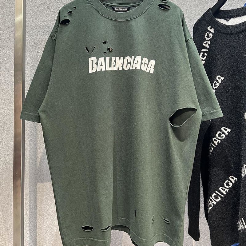 [Not available in Japan] Balenciaga logo cotton T-shirt copy bar32377