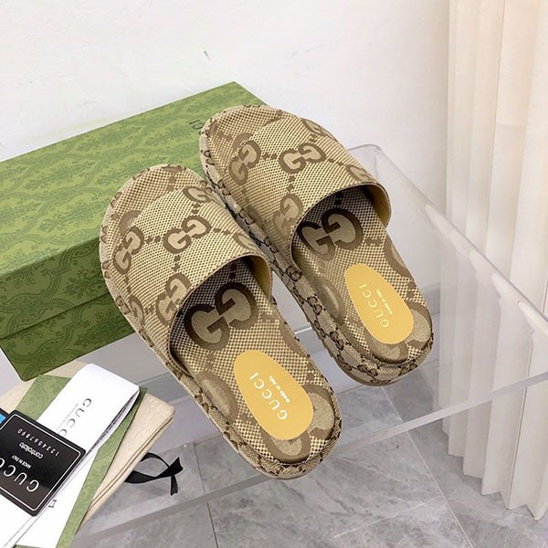 The hot topic! [Gucci] Original GG platform slide sandals replica gug53175