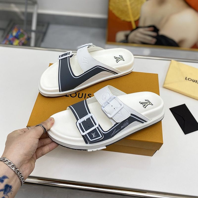 New Spring Louis Vuitton Sandals Replica LV Trainer Line Monogram Leather vul55681