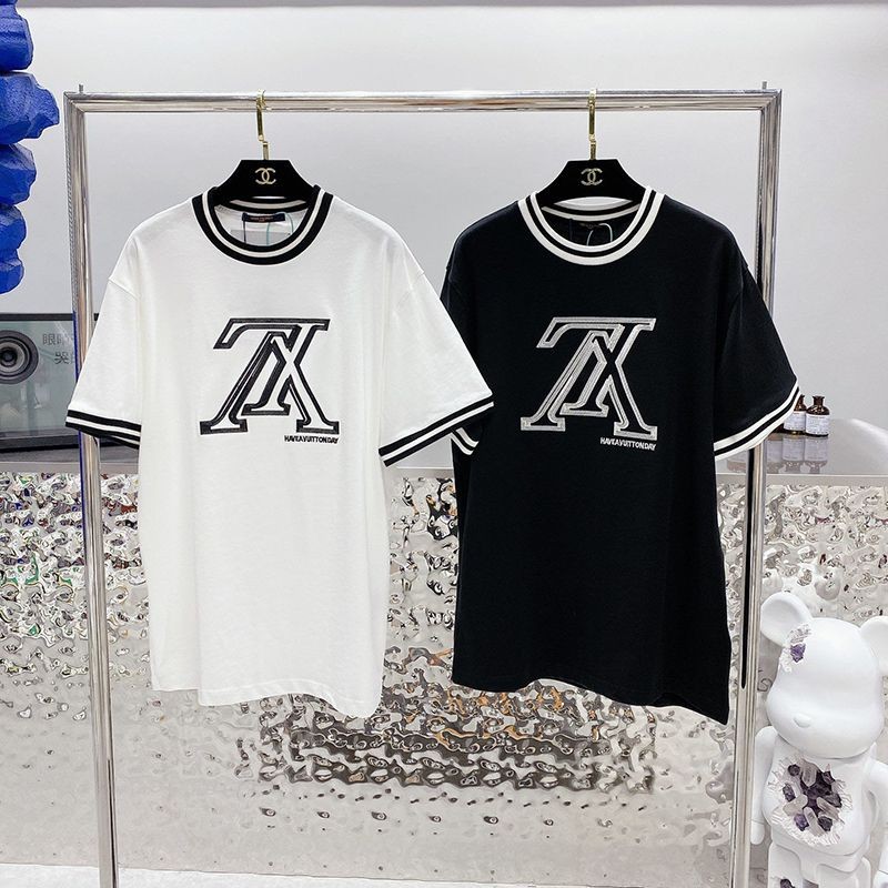Very popular Louis Vuitton T-shirt parody top black/white vuw84767