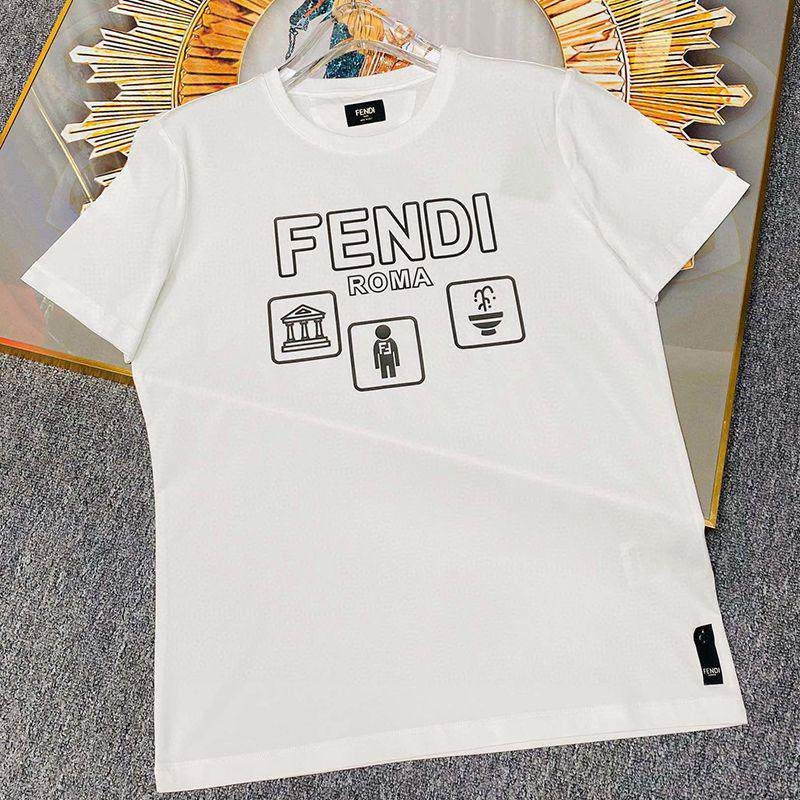 No.1 Popular Fendi ROMA Logo Crew Neck Copy T-Shirt fek26035 No.1 Popular Fendi ROMA Logo Crew Neck Copy T-Shirt fek26035