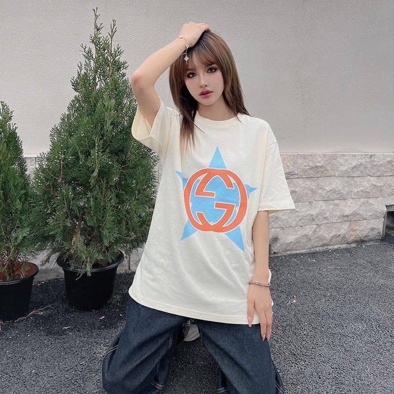 Rare color Gucci logo cotton T-shirt replica gua31499 Rare color Gucci logo cotton T-shirt replica gua31499