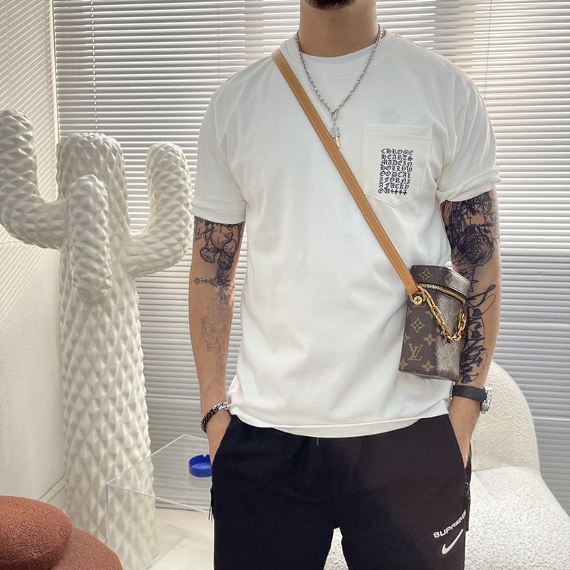 Super popular! ★ Hard to find and rare! Chrome Hearts multi-logo T-shirt copy in 3 colors Kuu70852