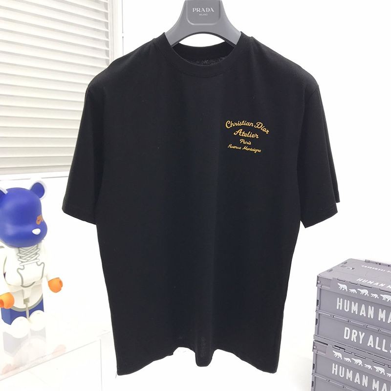 Rare color Christian Dior Atelier T-shirt replica black dew62329