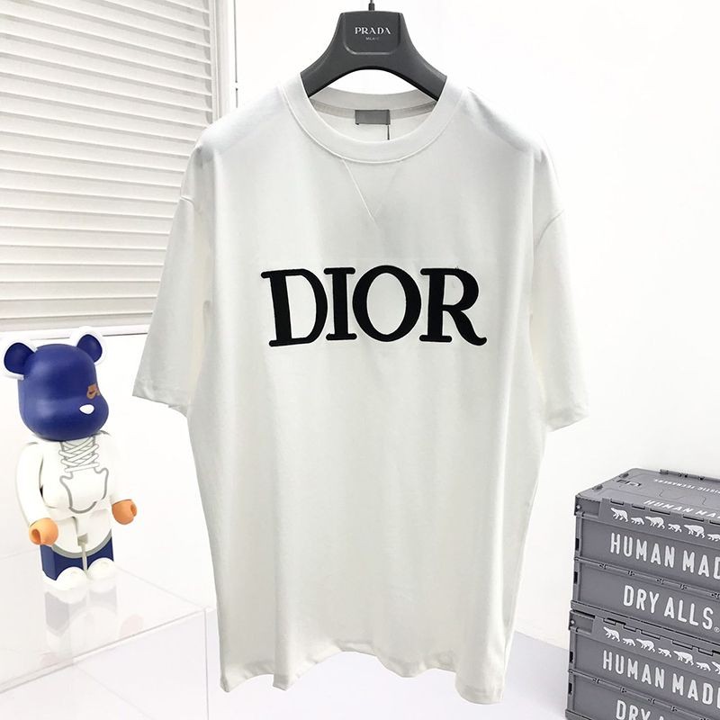 Very popular all over the world? Dior copy ◆ High quality simple logo embroidered cotton jersey T-shirt dev15358
