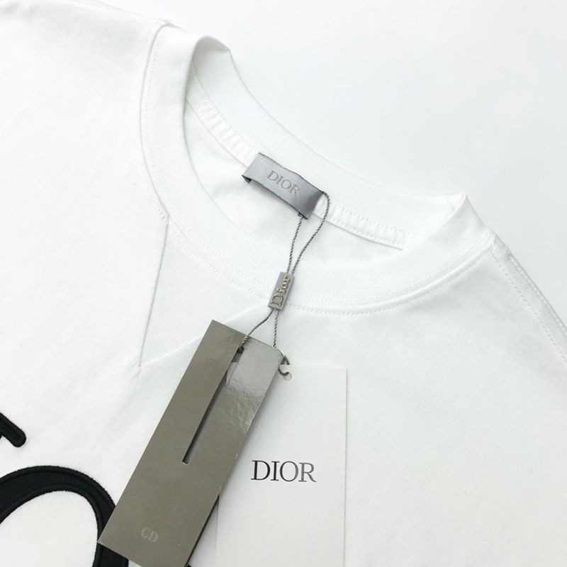 Very popular all over the world? Dior copy ◆ High quality simple logo embroidered cotton jersey T-shirt dev15358