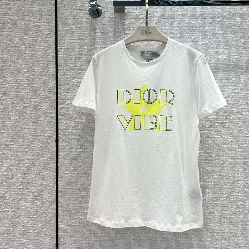 Best Price Guarantee Dior VIBE T-shirt Replica Cotton Jersey & Linen dei13685