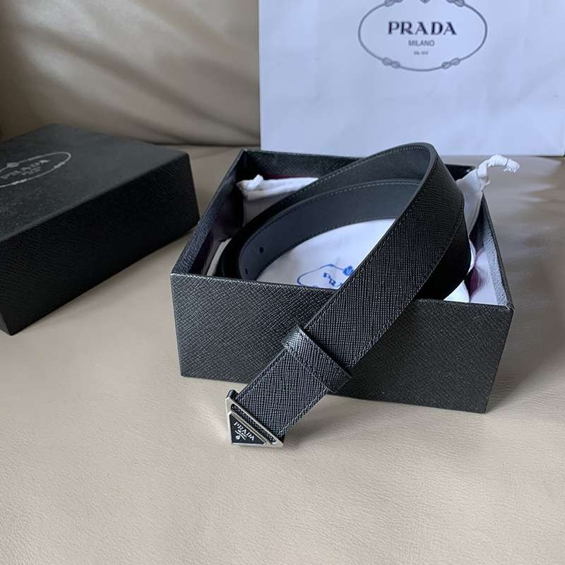 Popular new Prada logo triangle belt, cheap, 3.0mm pun83651