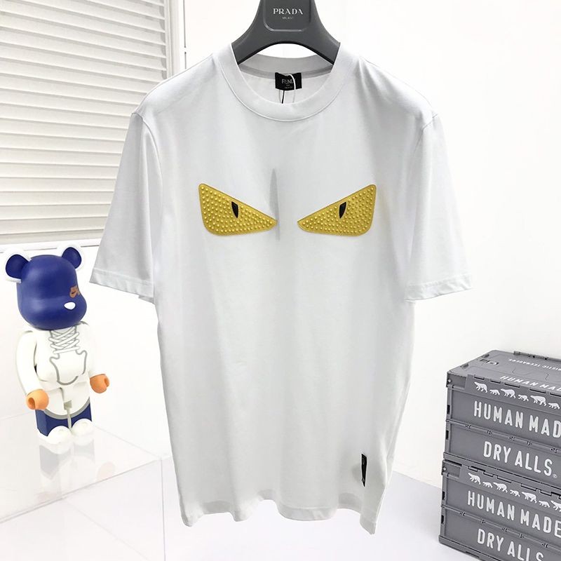 The hottest topic! Fendi Monster fake logo crew neck T-shirt fel80350 The hottest topic! Fendi Monster fake logo crew neck T-shirt fel80350