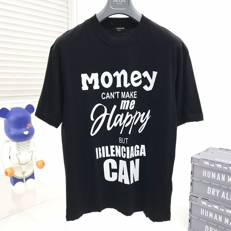 Very popular! Balenciaga medium fit logo T-shirt copy bax19011