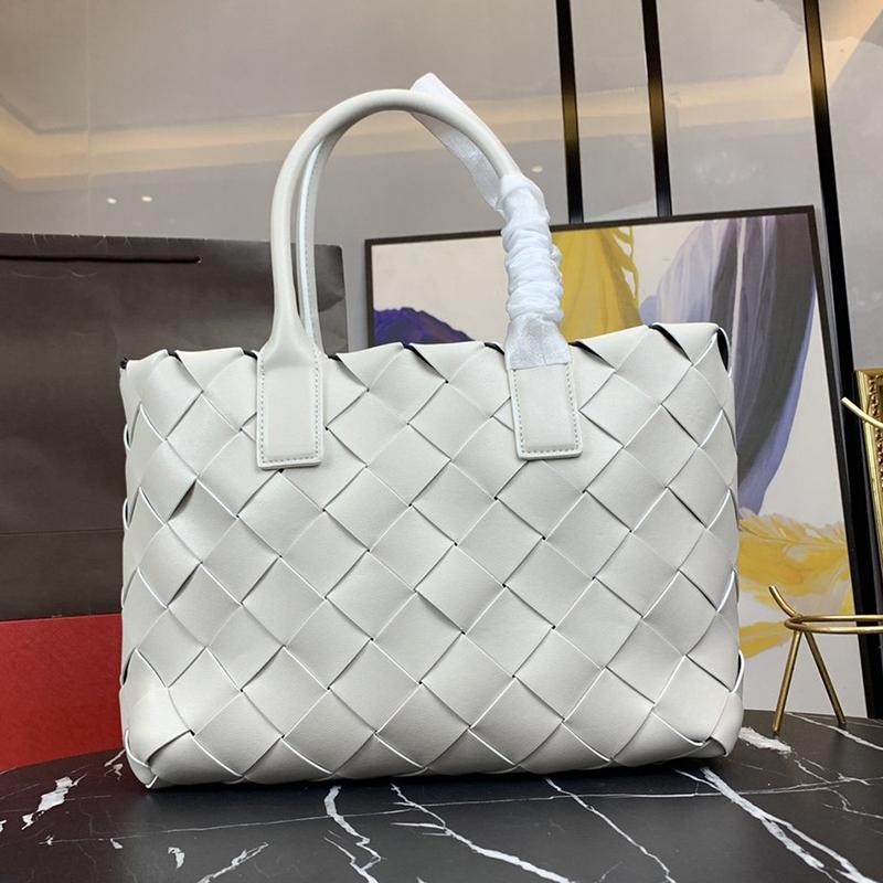 [Not available in Japan] Bottega Bag Replica Cabas Tote Bag White/Black 649598VMAY39041
