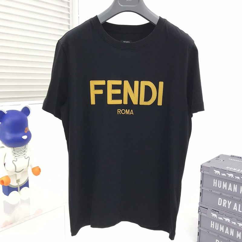 New Spring Items Fendi Crew Neck Logo Jersey T-Shirt Fake feq77623 New Spring Items Fendi Crew Neck Logo Jersey T-Shirt Fake feq77623