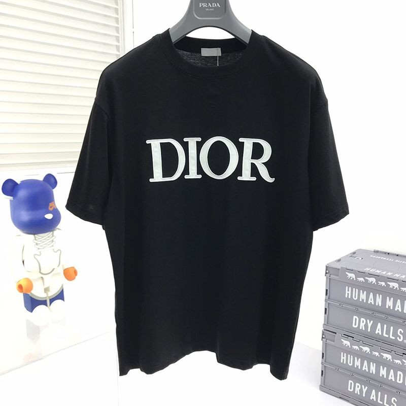 Eye-catching color Dior ◆ High-quality simple logo embroidered cotton jersey T-shirt parody des96750