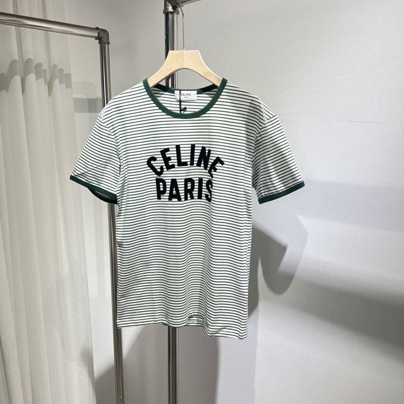 Rare Celine PARIS Striped T-shirt Replica/ Cotton Jersey Cec25481