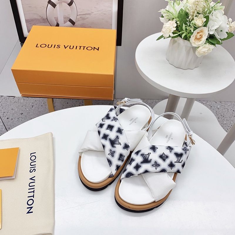 ★Japan!! Popular! Louis Vuitton☆Pool Pillow Flat Sandals Replica vuc78798