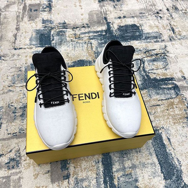 Sold out Fendi Knit Socks Sneakers Replica White fes87548