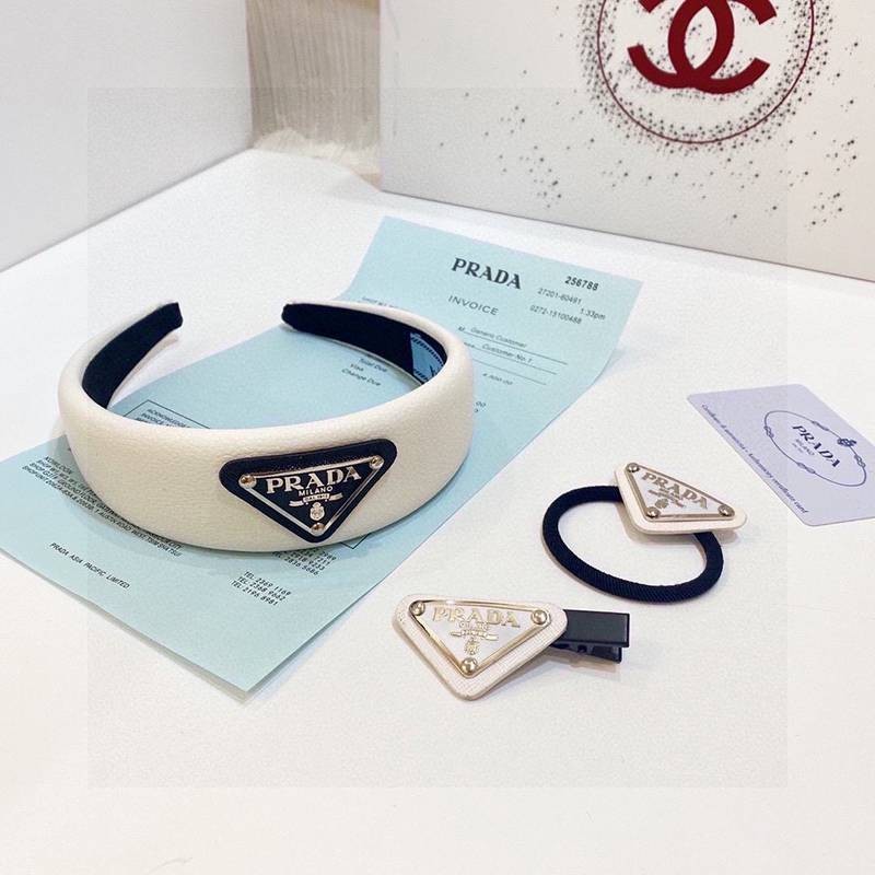 New for Spring/Summer! Fashionable? Prada Hairband, Hair Ring, Hair Clip (Set of 3) pui92661