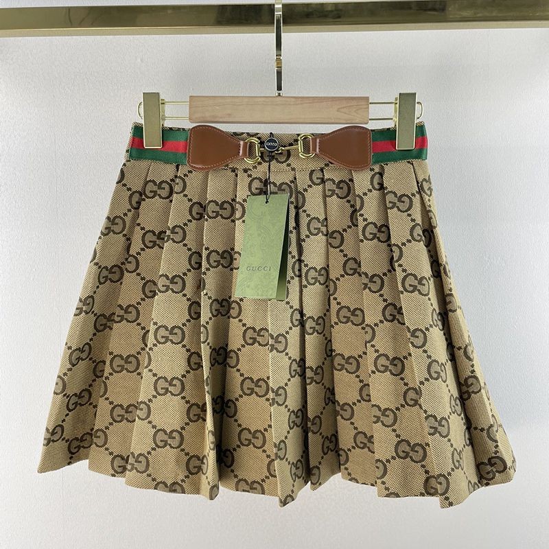 New in Japan, Gucci Eco Washed GG Denim Midi Skirt, Replica guc63478
