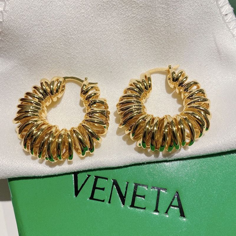 No. 1 in cumulative total sales! ★Bottega Veneta★Women's Gold Coil Hoop Earrings Copy 649276VAHU08120