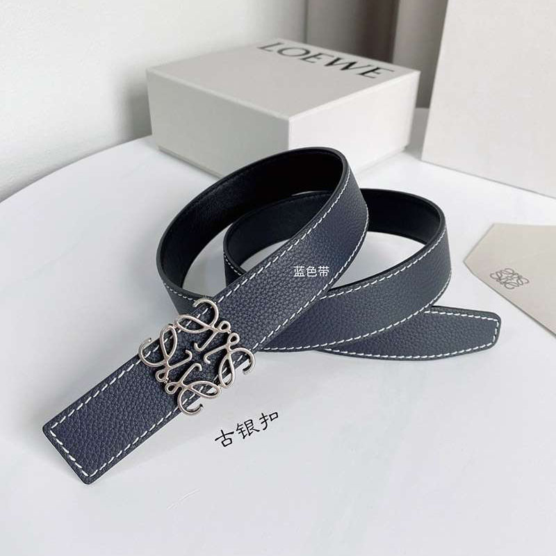 Sure to sell out! Cute Loewe calf leather anagram buckle reversible belt lor91472