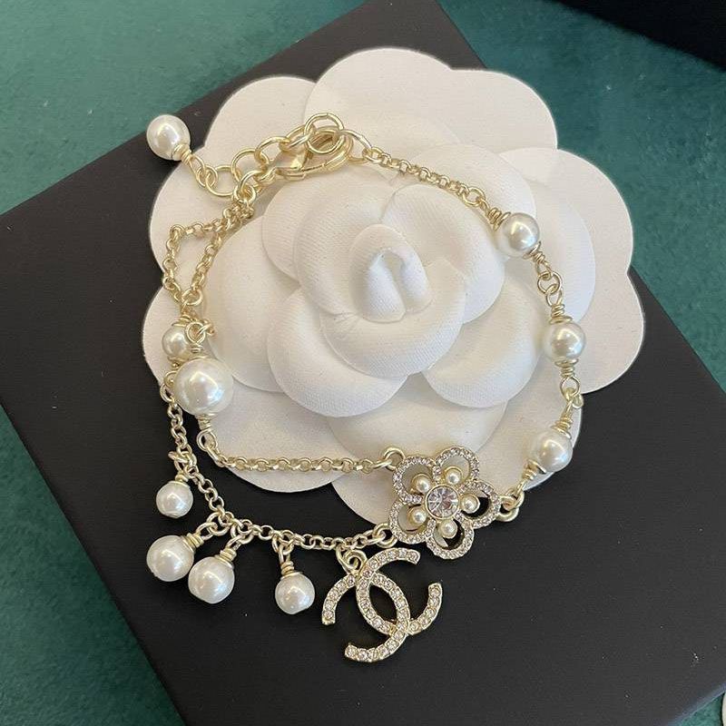 Rare Chanel Camellia Replica Collection Bracelet shs45333