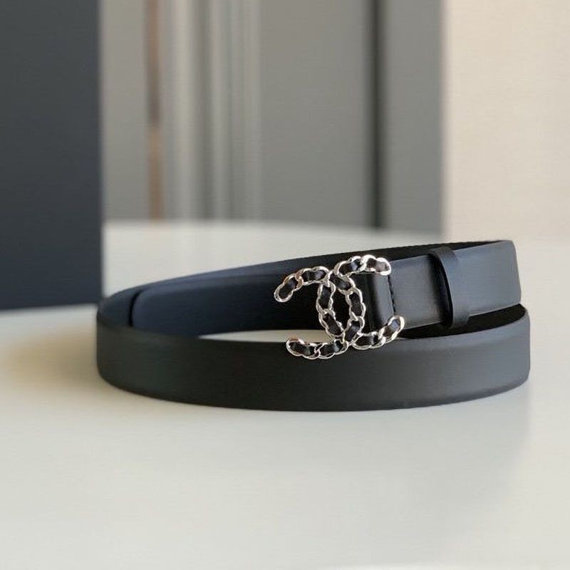 New sale Chanel CC logo lambskin belt replica 30mm sha72738