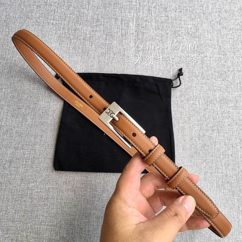 Free shipping [Celine] Triomphe belt copy natural calfskin tan Cek48008