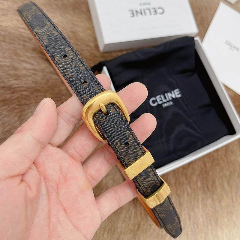 Very popular! Céline small replica Myon Triomphe buckle belt Cen59218