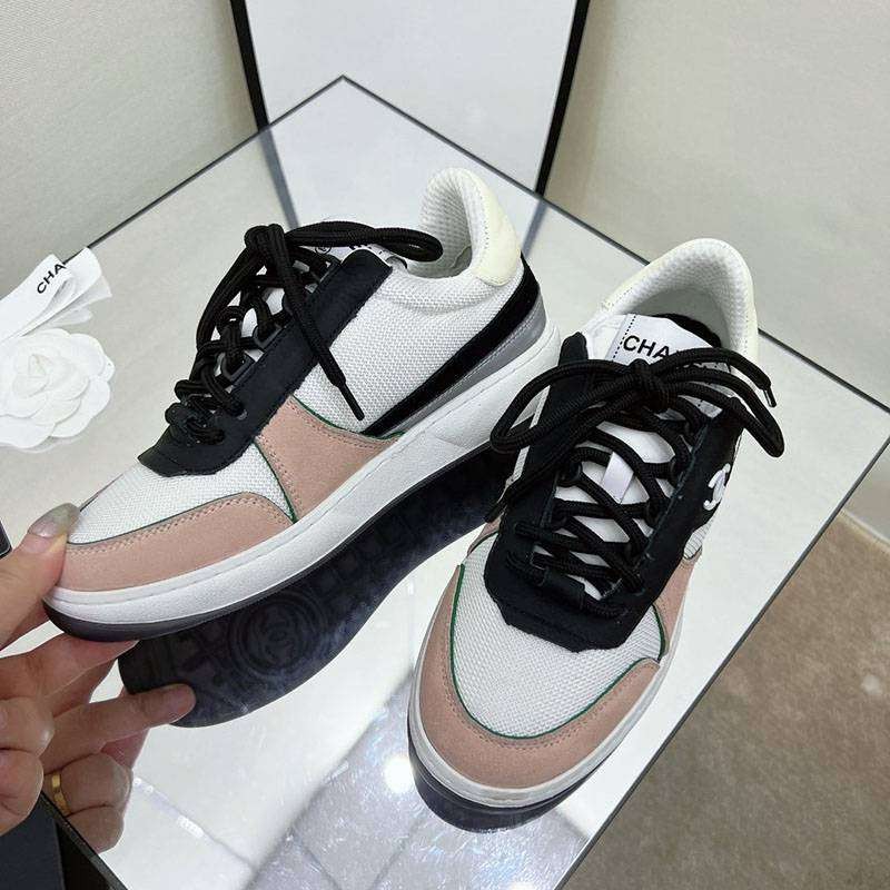 Rare color Chanel replica low top sneakers in suede and calfskin shm05729