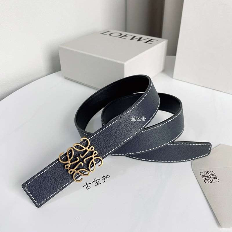Popular [Loewe] Calf Leather Anagram Buckle Reversible Belt Replica loy58336