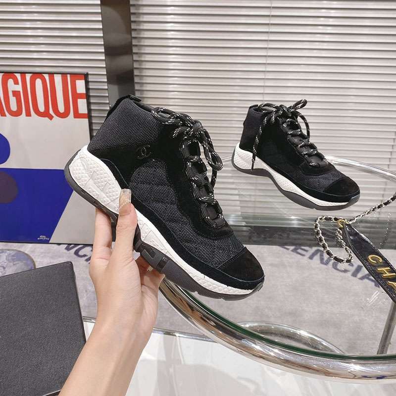 Rare color Chanel mesh high top sneakers replica shg77254
