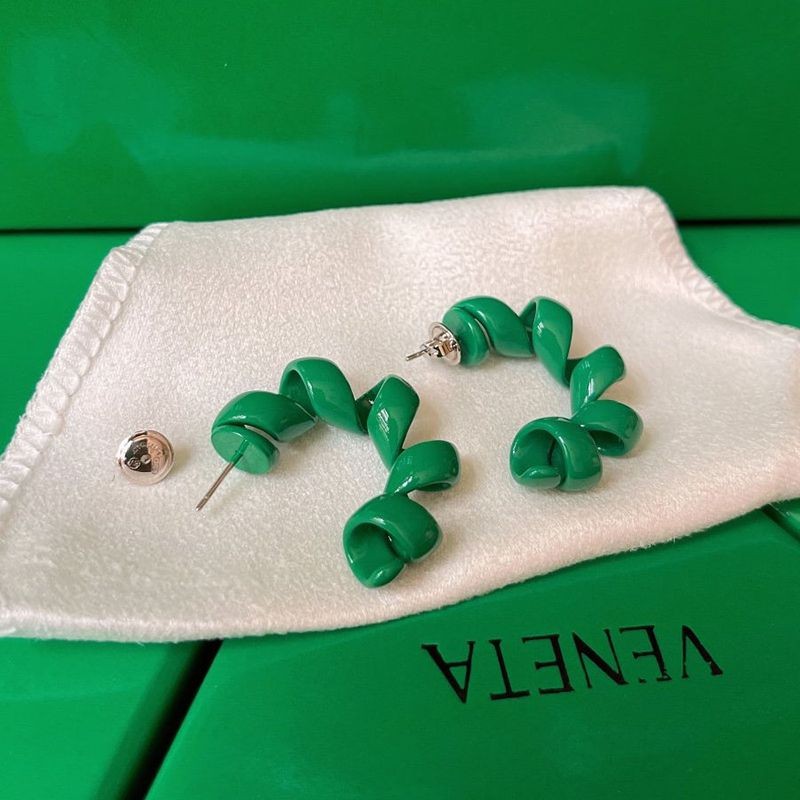 No.1 Popularity [Bottega Veneta Copy] TURN* Earrings Silver & Enamel bob55611