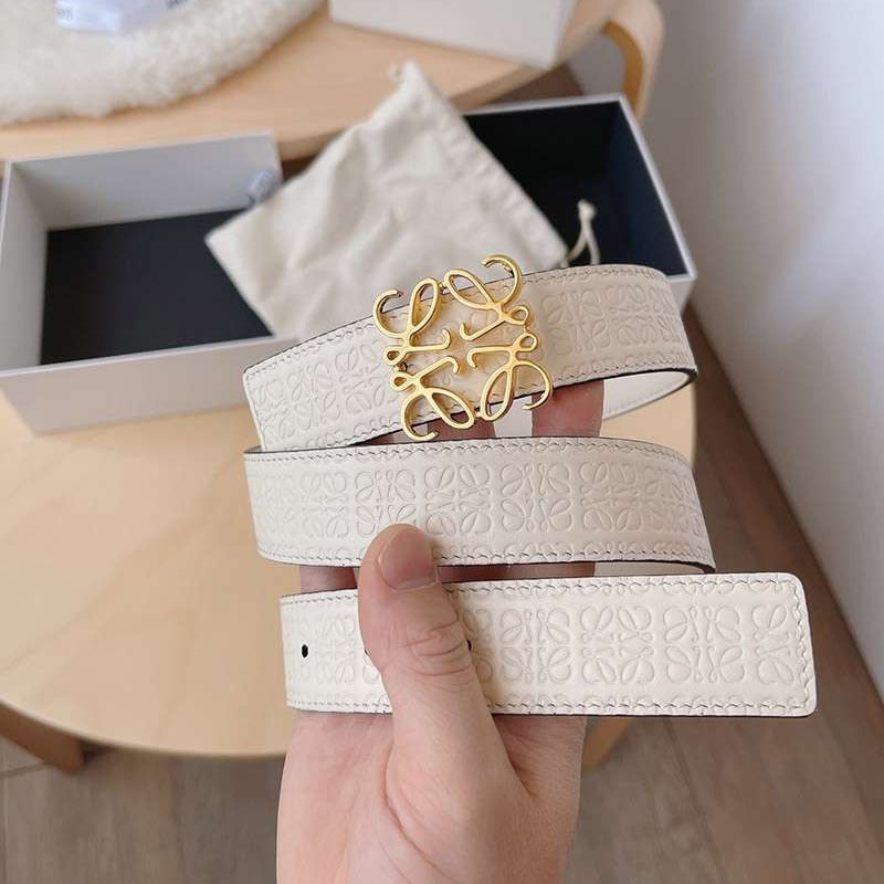 ☆Super popular☆Loewe calf leather anagram buckle reversible belt replica grade N 3.0 cm lom09289