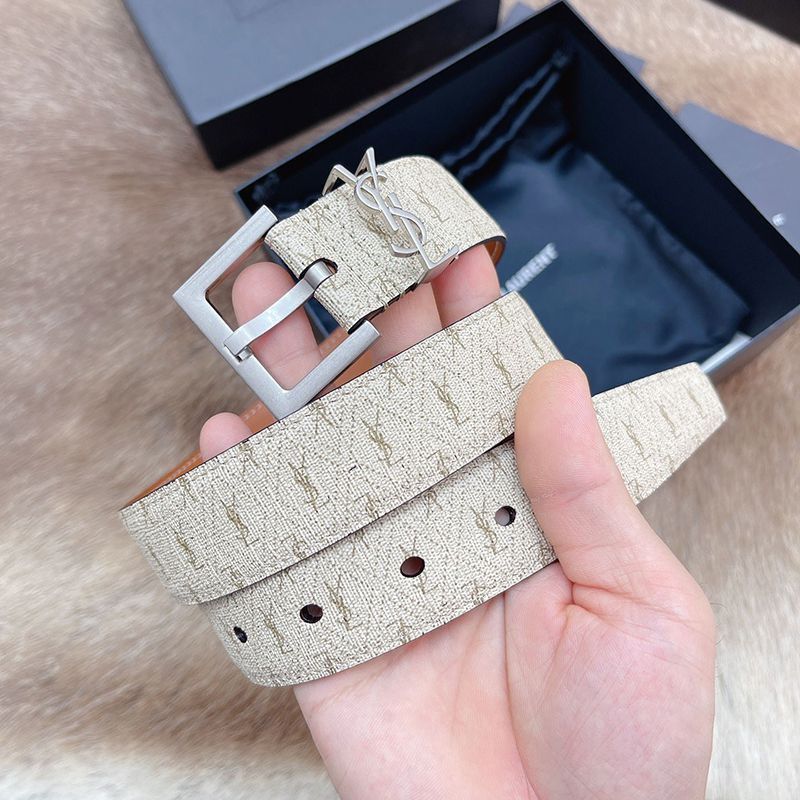 Super rare! Saint Laurent Monogram Narrow Belt 30mm Replica Sam79413