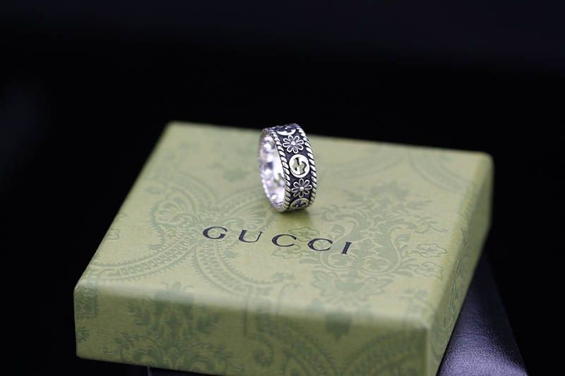 Competition for fake Gucci Interlocking G silver ring * flower gui37794