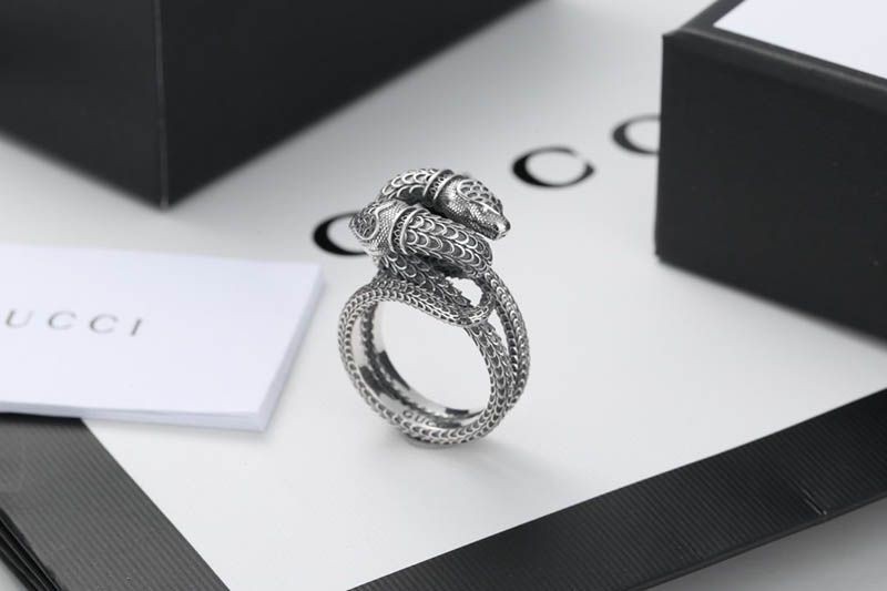 Hard to find fake Gucci Garden silver snake ring gum92140