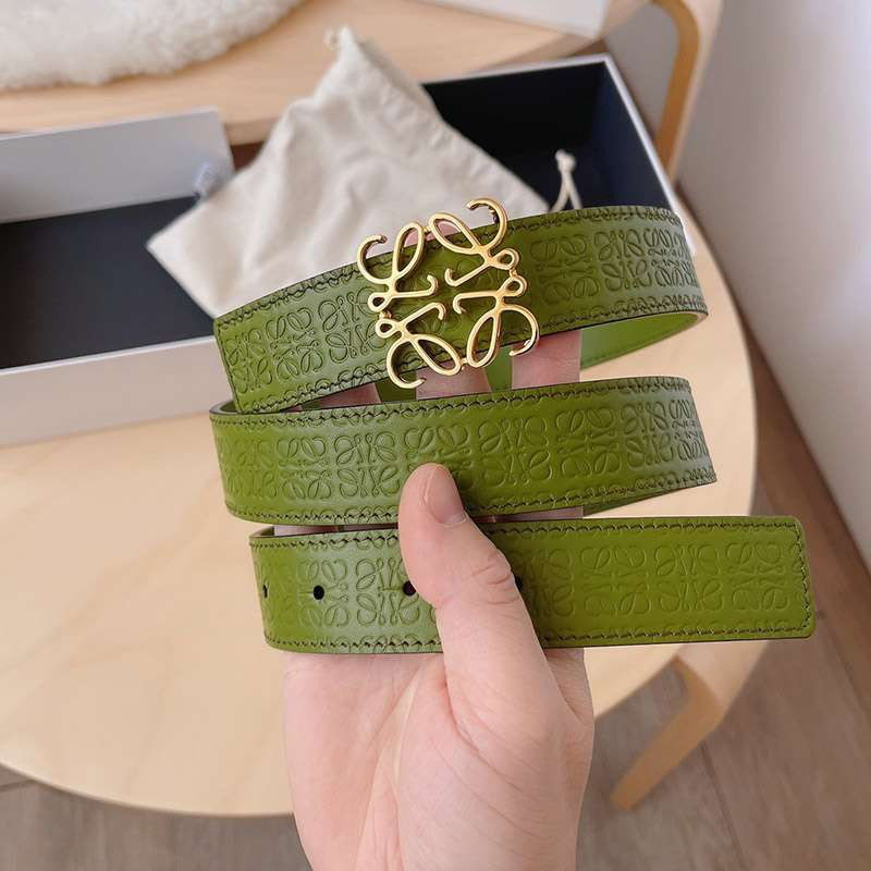 21AW New Arrival [Loewe] Calf Leather Anagram Buckle Reversible Belt Replica loq30416