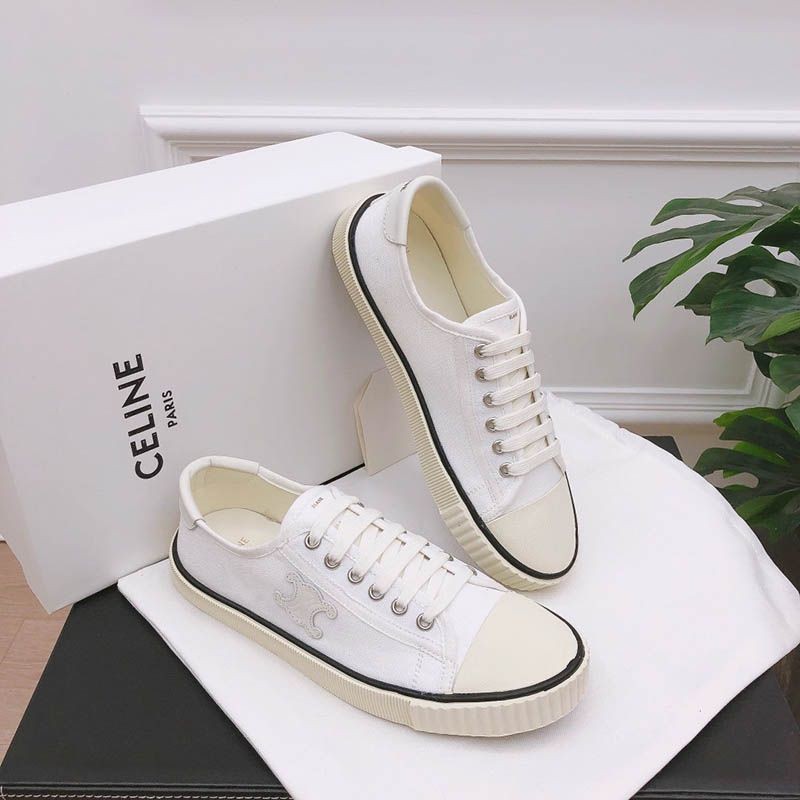 Rare [Celine] Triomphe patch canvas sneakers replica Cef06997