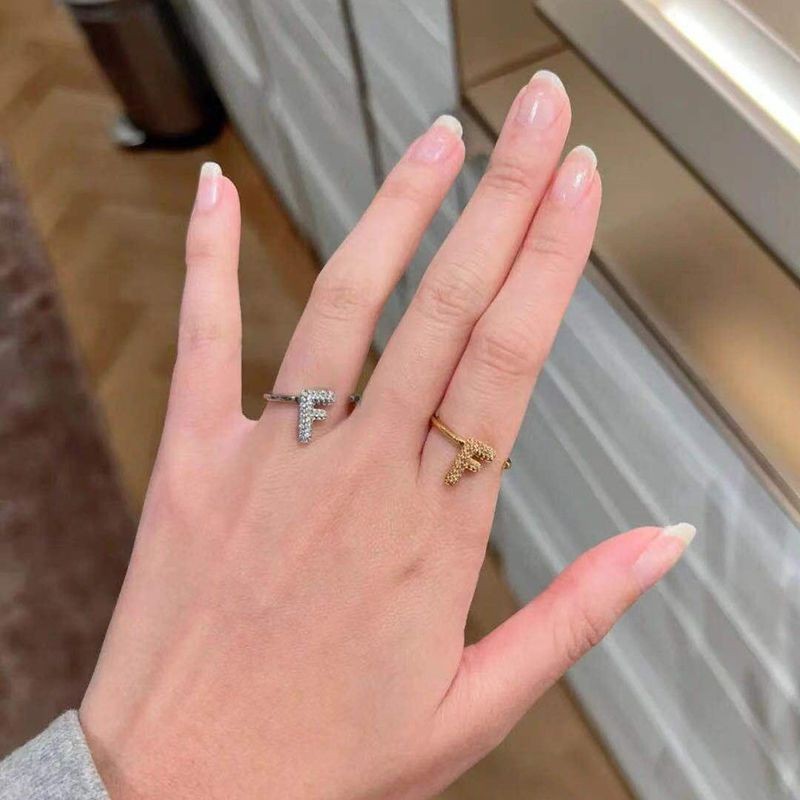 Best Price Challenge Fendi F Is Rhinestone Ring Replica Logo 2 Colors fea65827