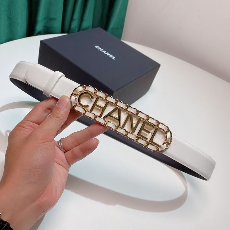 Classic Chanel Calfskin Belt Replica 30mm Metal & Strass shy18147